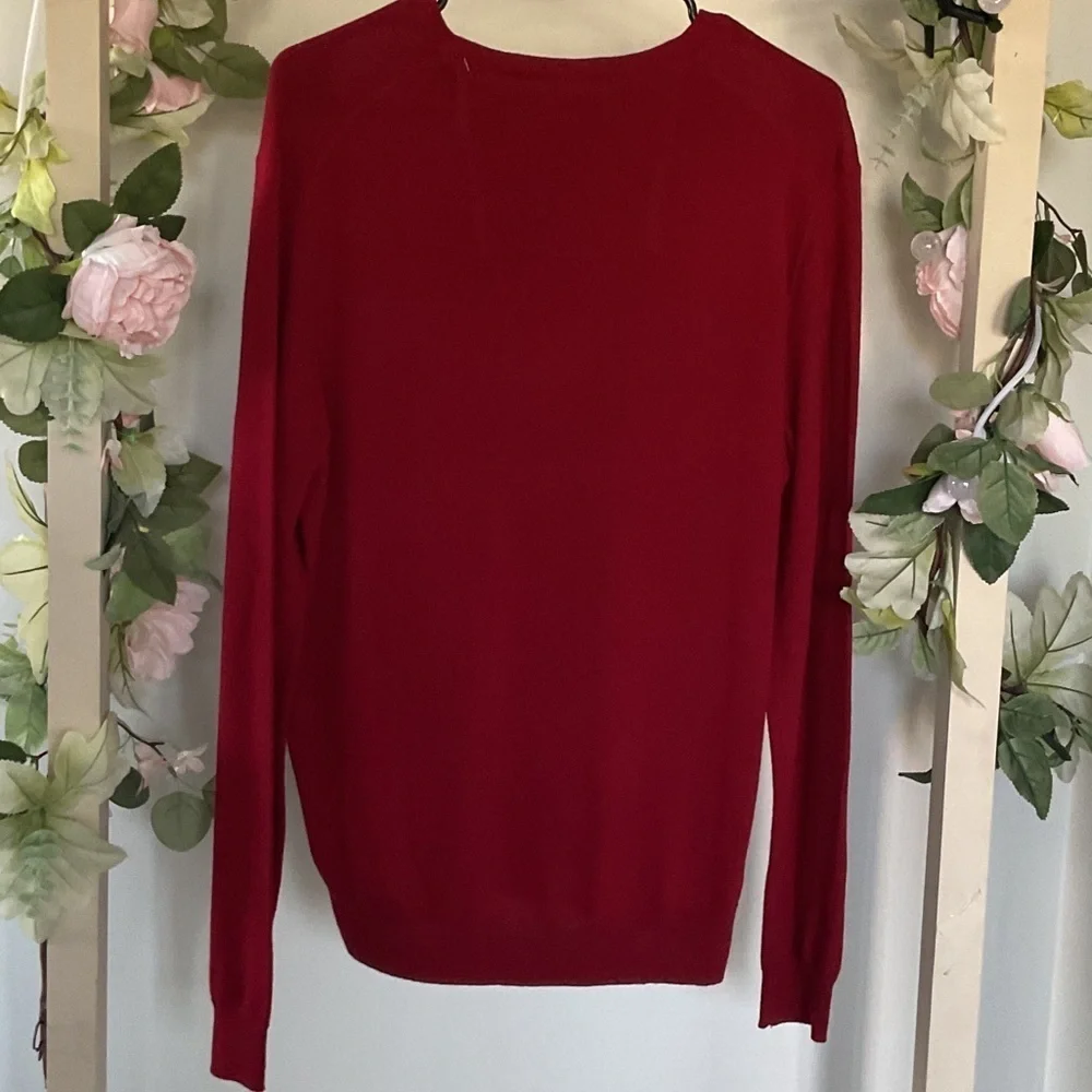 CALVIN. KLEIN Men's Red V-Neck Sweater. SIZE M - Picture 7 of 7